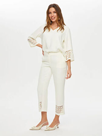 Paçası Delik İşli Slim Fit Pantolon S25PNT035