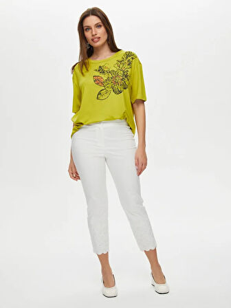 Paçası Brode İşli Straight Fit  Pantolon S25PNT036