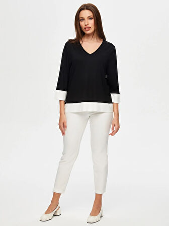 Renk Bloklu 3/4 Kol T-Shirt S25TSH091