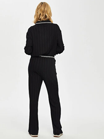 Relax Çizgili Ribana Detaylı Wide Leg Örme Pantolon 69500