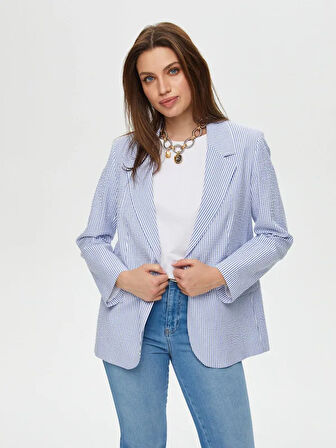 Vual Astarlı Çizgili Ceket S25CKT047