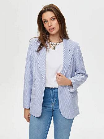 Vual Astarlı Çizgili Ceket S25CKT047