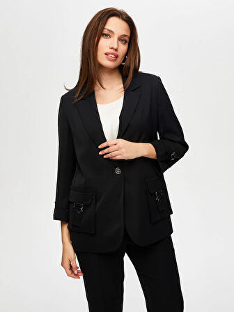 Metal Toka Detaylı 3/4 Kol Ceket S25CKT016