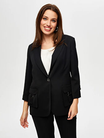 Metal Toka Detaylı 3/4 Kol Ceket S25CKT016