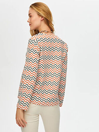 Zigzag Desen Örme Ceket S25CKT024