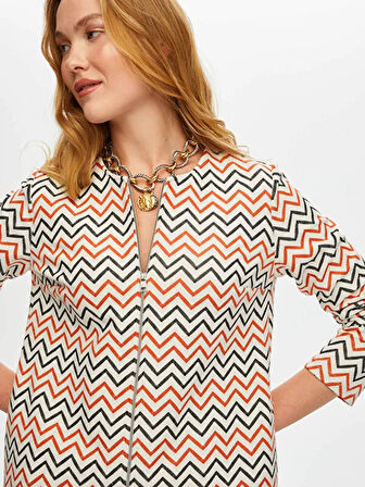 Zigzag Desen Örme Ceket S25CKT024