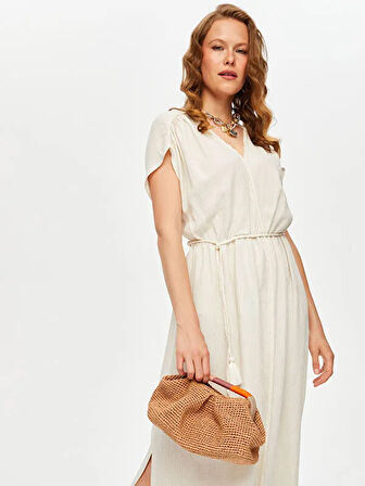 Renkli Saplı El Örgüsü Clutch Çanta S25CNT012