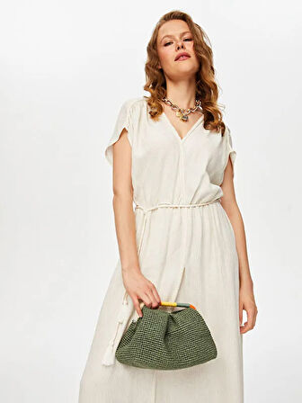 Renkli Saplı El Örgüsü Clutch Çanta S25CNT012