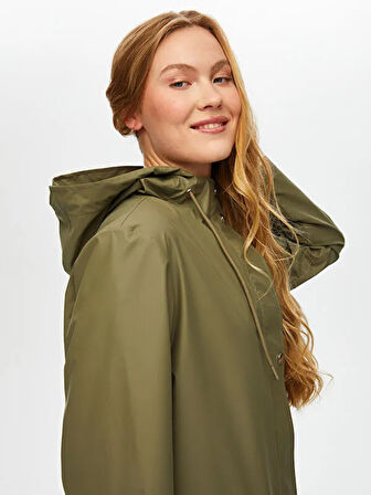 Astarsız Kapişonlu Yağmurluk Trençkot S25TNC003