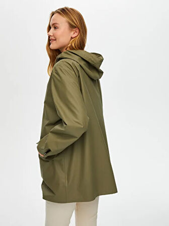 Astarsız Kapişonlu Yağmurluk Trençkot S25TNC003