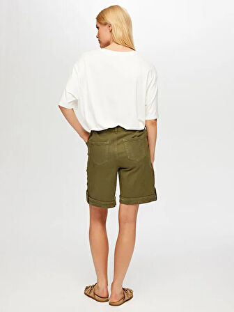 Cep ve Düğme Detaylı Parça Boya Şort S25SRT010