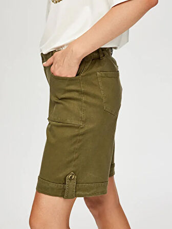 Cep ve Düğme Detaylı Parça Boya Şort S25SRT010