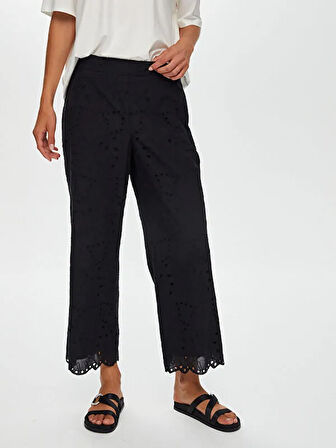 Resort Brode Nakış İşli Yanı Yırtmaçlı Wide Leg Fit Caprii S25CPR017