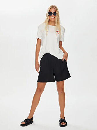 Resort Boncuk Aplike Detaylı Yuvarlak Yaka T-Shirt S25TSH112