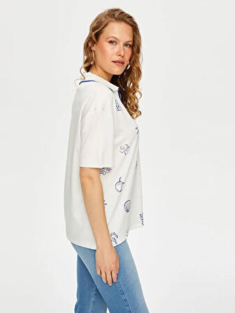 Resort Polo Yaka Balık Baskılı T-Shirt S25TSH113