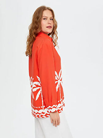 Resort Eteği Palmiye Desenli Monochrome Tunik S25TNK020