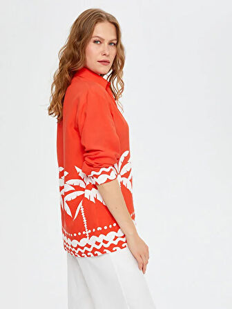 Resort Eteği Palmiye Desenli Monochrome Tunik S25TNK020