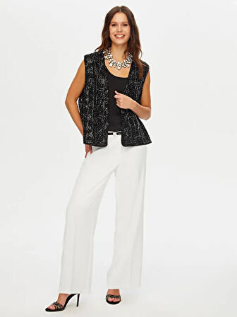 Boncuk Ve Payet Detaylı Şık Yelek W26YLK001