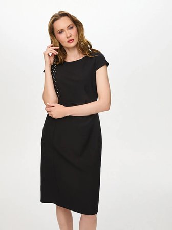Beli Pens Detaylı Taşlı Yarım Kol Abiye Elbise S26ABY019