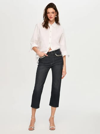 Cebi Taş Süslemeli Starıght Fıt Jean Capri S26JCP001