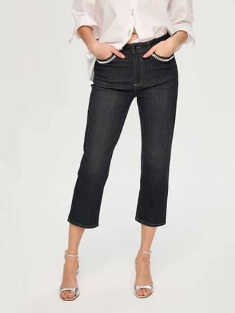Cebi Taş Süslemeli Starıght Fıt Jean Capri S26JCP001