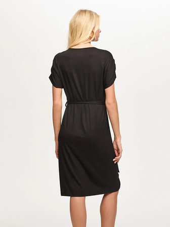 Beli Kuşaklı V Yaka Örme Elbise S26ELB011