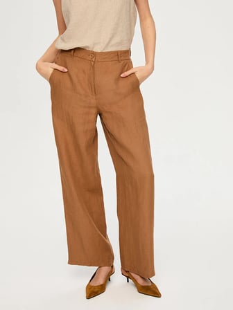Wide Leg Fit %100 Keten Pantolon S26PNT010