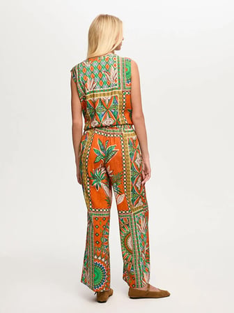 Resort Tropik Desen Wide Leg Fit Viskon Pantolon S26PNT037