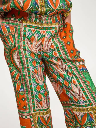 Resort Tropik Desen Wide Leg Fit Viskon Pantolon S26PNT037