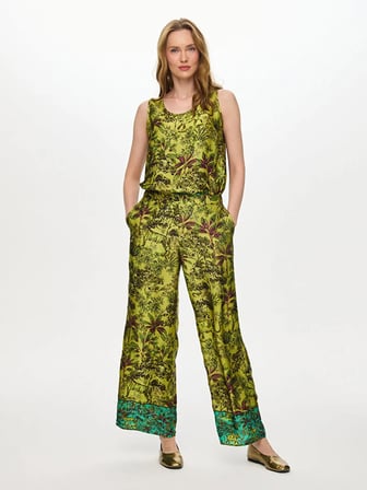 Beli Lastikli Jungle Desen Wıdeleg Fit Viskon Pantolon W27PNT004
