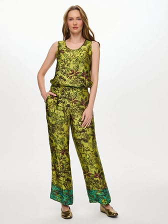 Beli Lastikli Jungle Desen Wıdeleg Fit Viskon Pantolon W27PNT004
