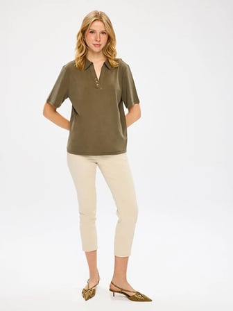 Polo Yaka Tenselli Kısa Kol Tshirt W27TSH052