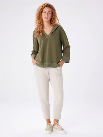 Dokuma Garnili Kapüşonlu Modallı Sweatshırt W27SWT008
