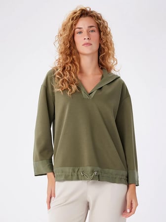 Dokuma Garnili Kapüşonlu Modallı Sweatshırt W27SWT008