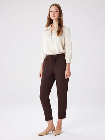 Comfort Fit Krep Örme Pantolon W27PNT002