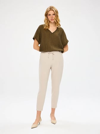 Comfort Fit Krep Örme Pantolon W27PNT002