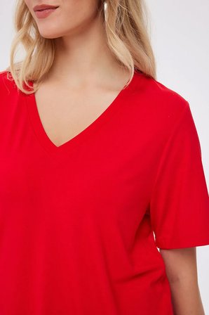 V Yaka Kısa Kol T-Shirt W27TSH001