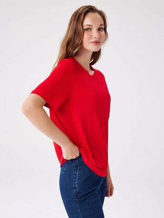 Yuvarlak Yaka Kısa Kol T-Shirt W27TSH002