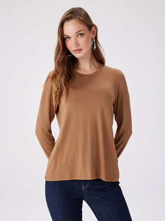 Yuvarlak Yaka Uzun Kol T-Shirt W27TSH003