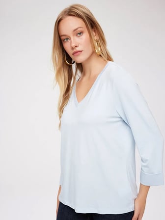 V Yaka Truvakar Kol T-Shirt W27TSH007