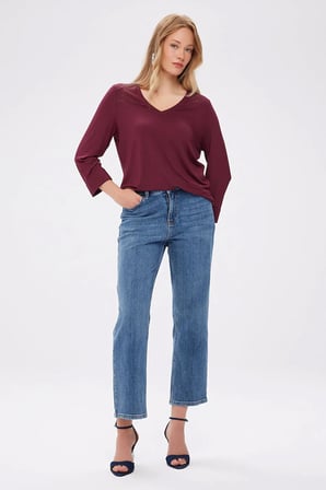 V Yaka Truvakar Kol T-Shirt W27TSH007