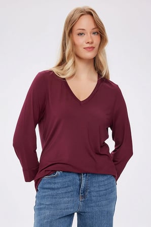 V Yaka Truvakar Kol T-Shirt W27TSH007