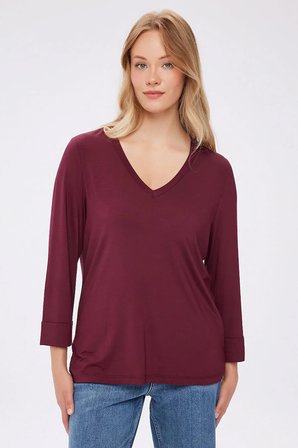 V Yaka Truvakar Kol T-Shirt W27TSH007