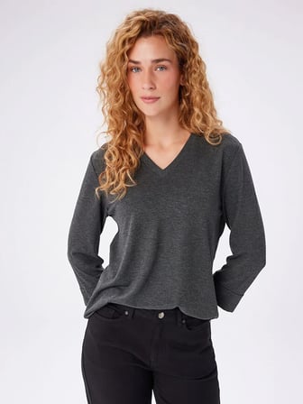 V Yaka Truvakar Kol T-Shirt W27TSH010
