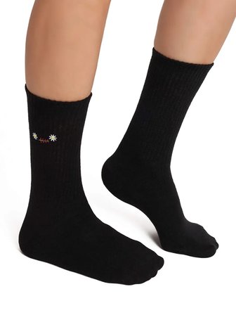 Çiçek Nakışlı Soket Çorap W27CRP006