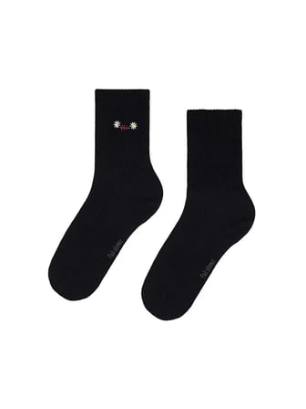 Çiçek Nakışlı Soket Çorap W27CRP006