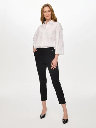 Metal Aksesuar Detaylı Slim Fit Örme Pantolon S26PNT041
