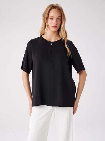 Gizli Fermuarlı Kısa Kol Şık Tunik W27TNK006
