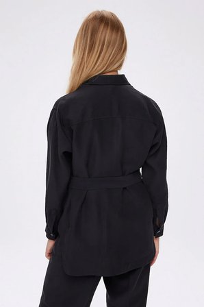 Kemerli Modallı Overshırt Tunik W27TNK009