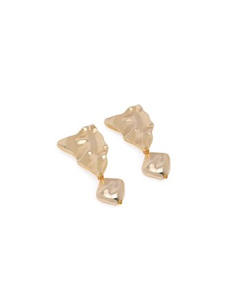 Gold Dokulu Küpe W27KUP001